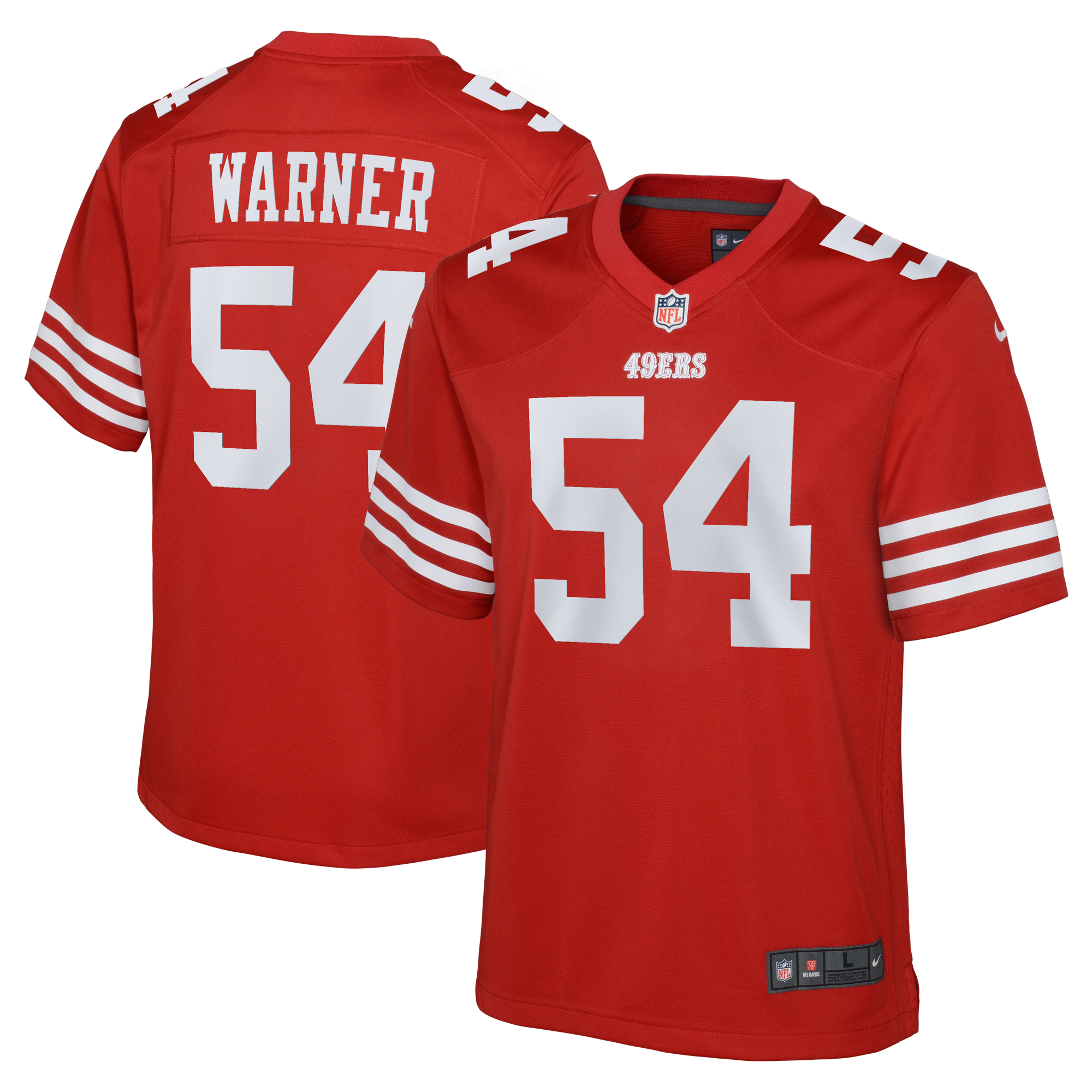 San Francisco 49ers Maglia Gara Nike Game Home - Scarlatto - Fred Warner - Giovani