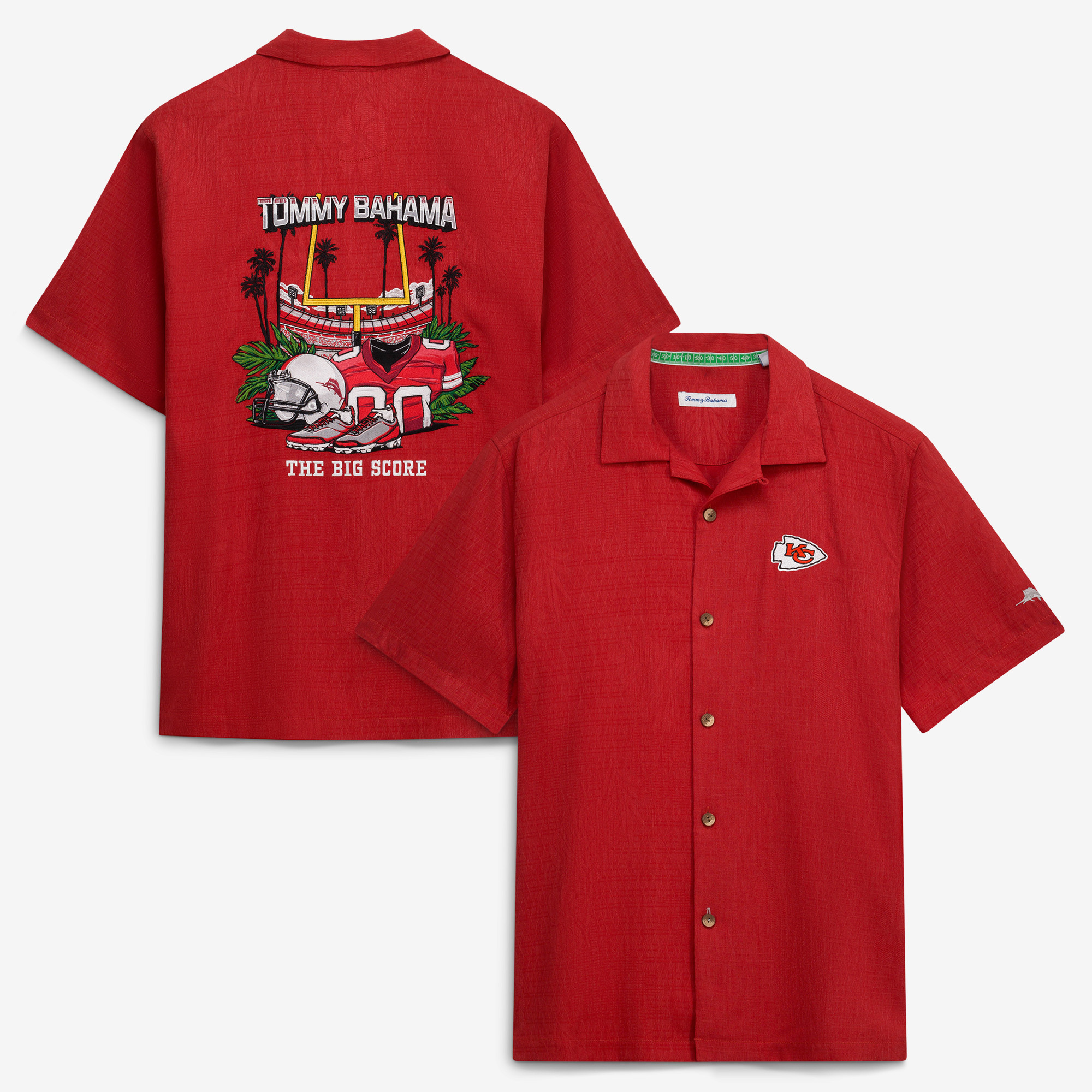 Men's Tommy Bahama  Red Kansas City Chiefs Endzone Paradise IslandZone Button-Up Shirt