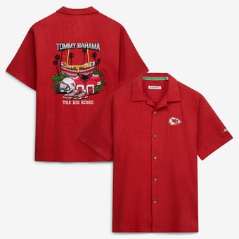Men's Tommy Bahama  Red Kansas City Chiefs Endzone Paradise IslandZone Button-Up Shirt