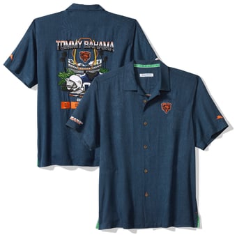 Men's Tommy Bahama Navy Chicago Bears Endzone Paradise IslandZone Button-Up Shirt