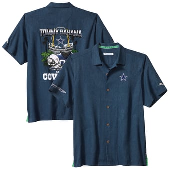 Men's Tommy Bahama  Navy Dallas Cowboys Endzone Paradise IslandZone Button-Up Shirt