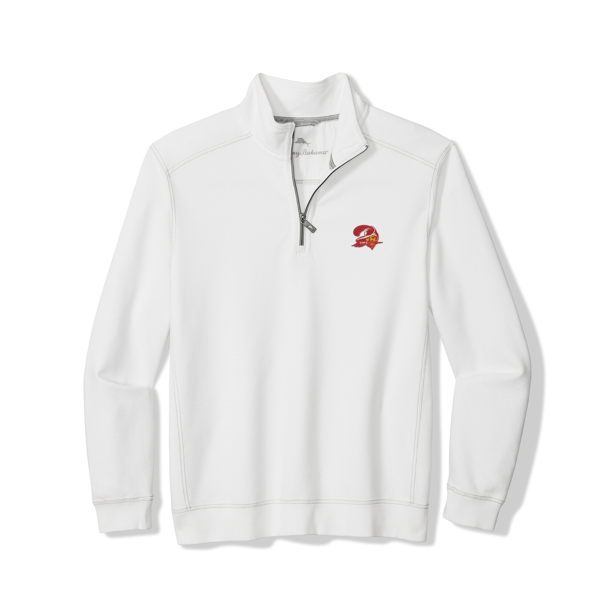 Men's Tommy Bahama  White Tampa Bay Buccaneers Sport Tobago Half-Zip Pullover