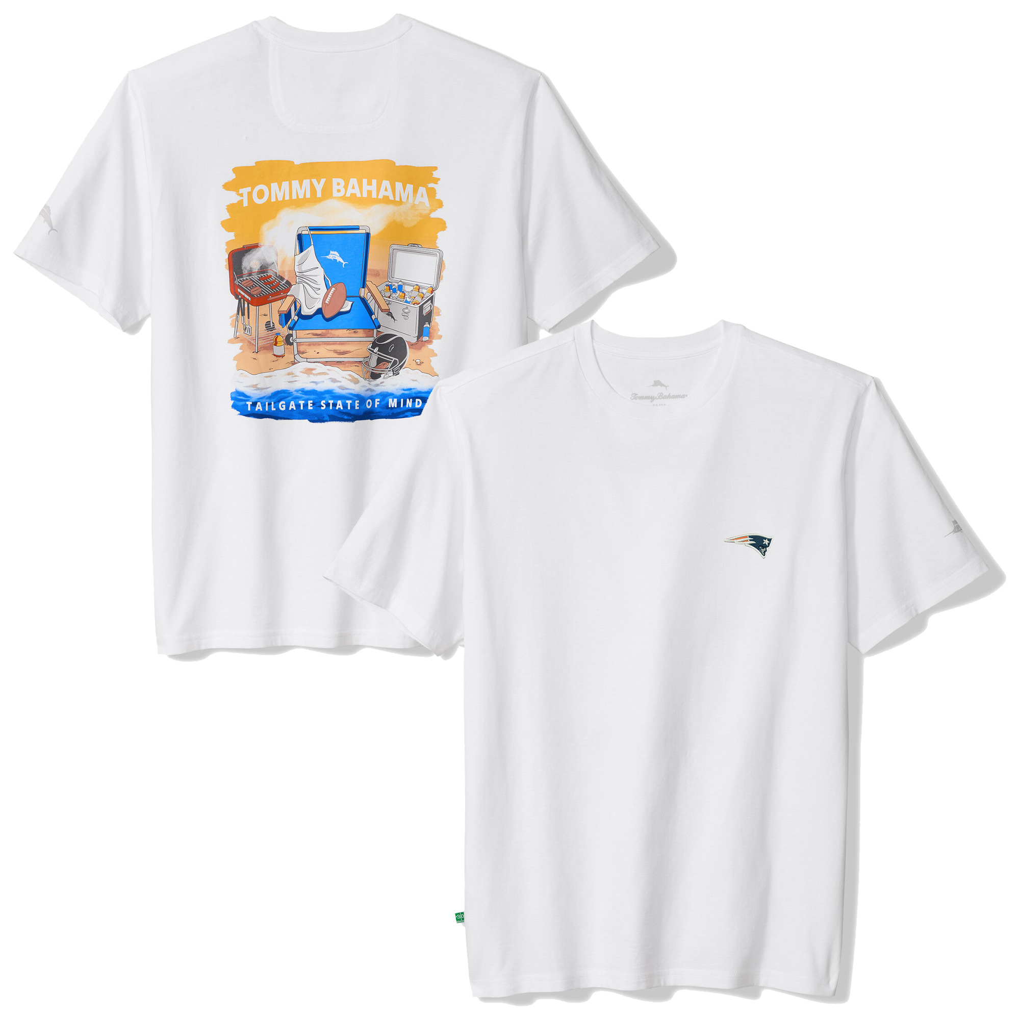 Men's Tommy Bahama White New England Patriots Tailgate State of Mind T-Shirt
