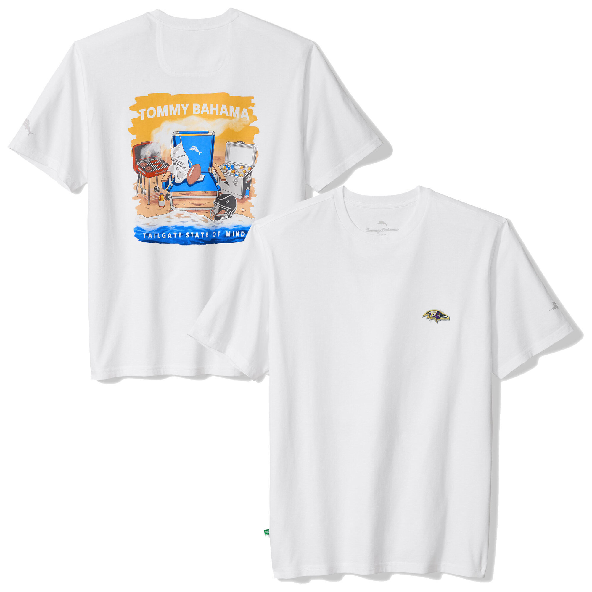 Men's Tommy Bahama White Baltimore Ravens Tailgate State of Mind T-Shirt