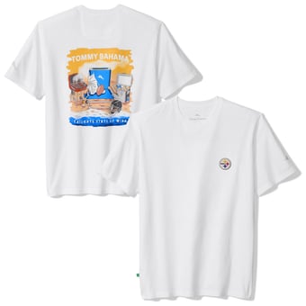 Men's Tommy Bahama White Pittsburgh Steelers Tailgate State of Mind T-Shirt