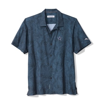 Men's Tommy Bahama Blue Dallas Cowboys Saltwater Fronds Short Sleeve Button-Up Shirt