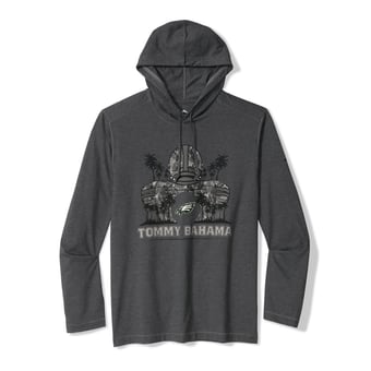 Men's Tommy Bahama Black Philadelphia Eagles Backfield Bay Pullover Hoodie