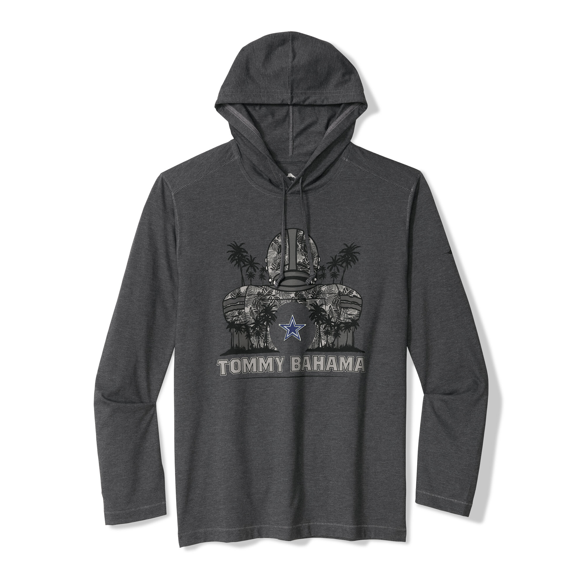 Men's Tommy Bahama Black Dallas Cowboys Backfield Bay Pullover Hoodie