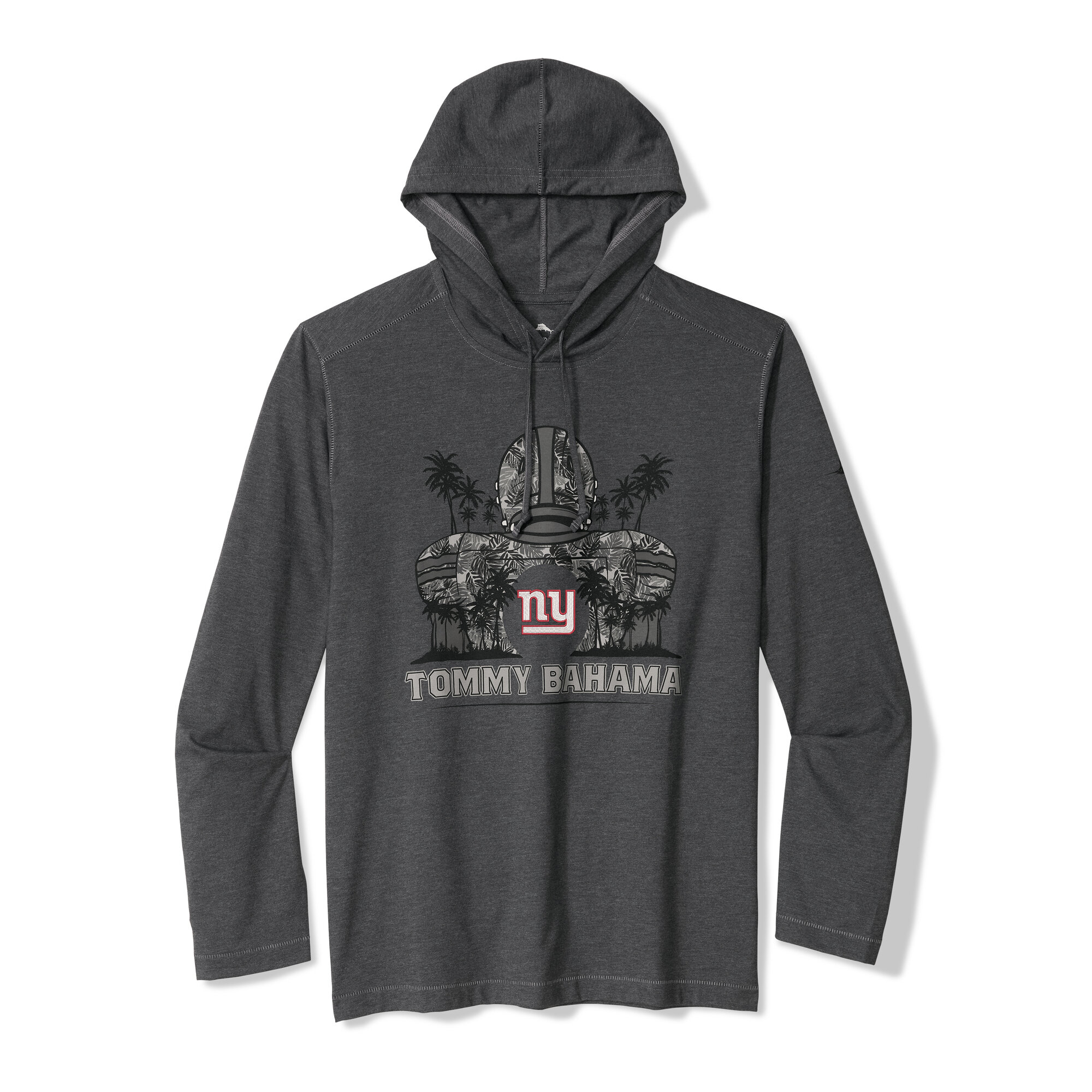 Men's Tommy Bahama Black New York Giants Backfield Bay Pullover Hoodie