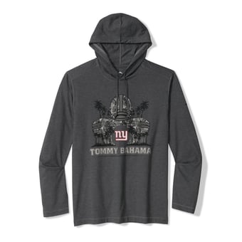 Men's Tommy Bahama Black New York Giants Backfield Bay Pullover Hoodie