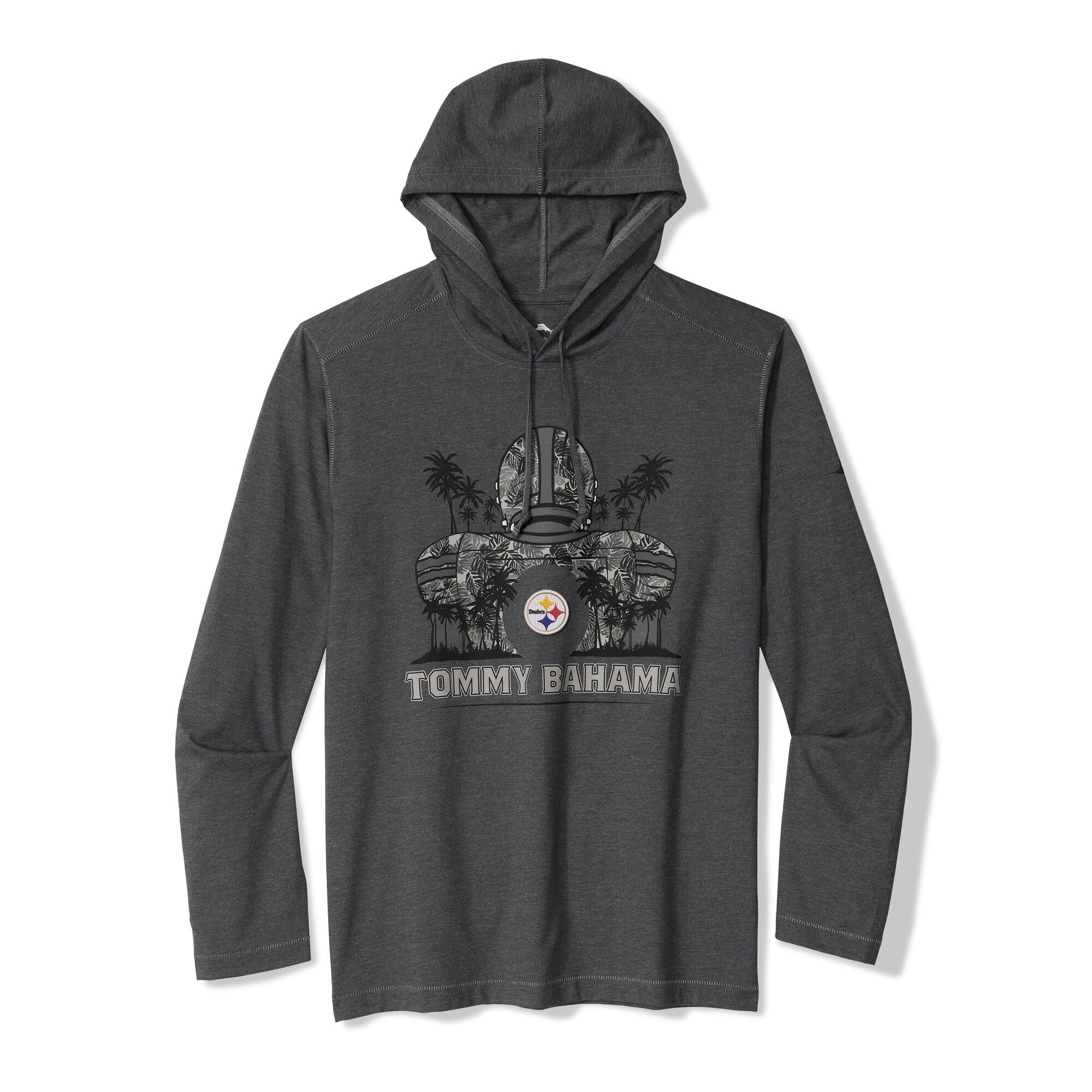 Men's Tommy Bahama Black Pittsburgh Steelers Backfield Bay Pullover Hoodie