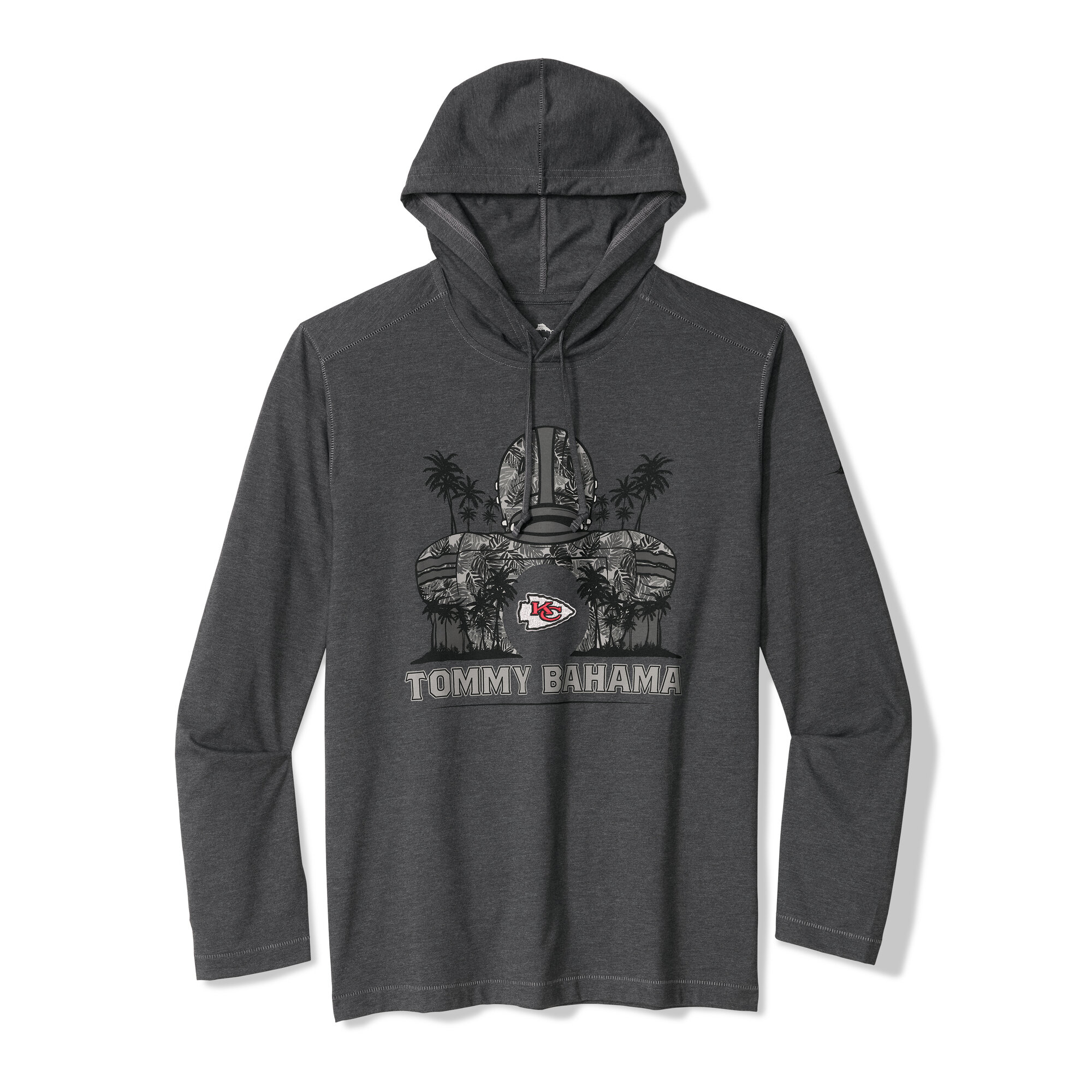 Men's Tommy Bahama Black Kansas City Chiefs Backfield Bay Pullover Hoodie