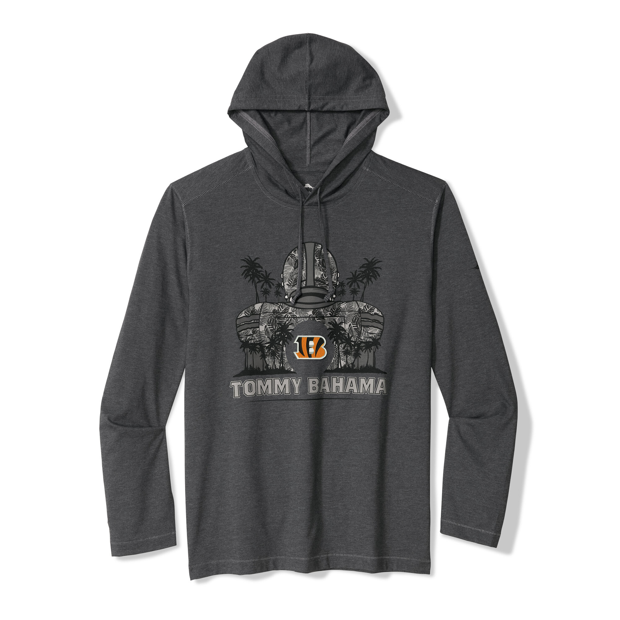 Men's Tommy Bahama Black Cincinnati Bengals Backfield Bay Pullover Hoodie