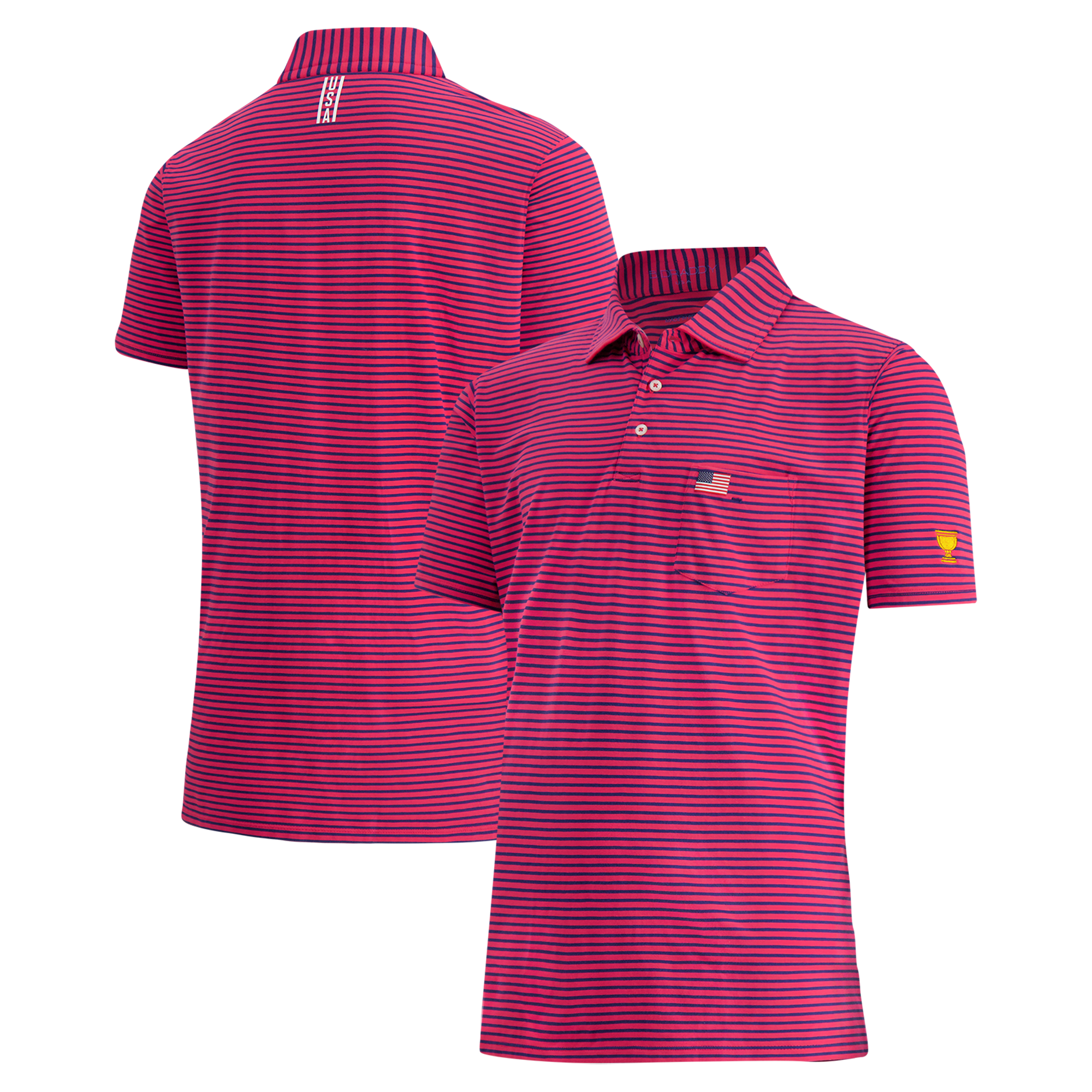 Men's B. Draddy Red Team USA 2026 Presidents Cup Tommy Stripe Polo