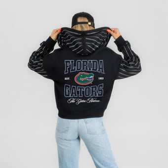 Women's Gameday Couture Black Florida Gators  Eyes on the Prize Mid-Crop Full-Zip Hoodie