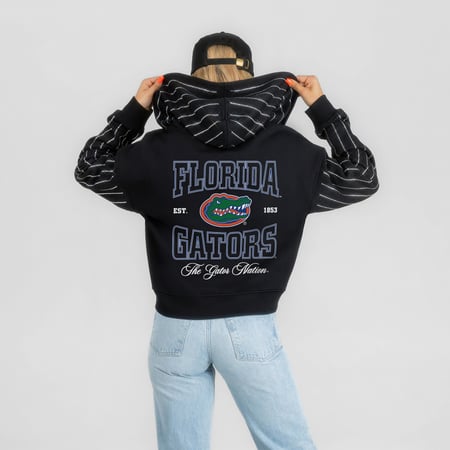 Women's Gameday Couture Black Florida Gators Eyes on the Prize Mid-Crop Full-Zip Hoodie