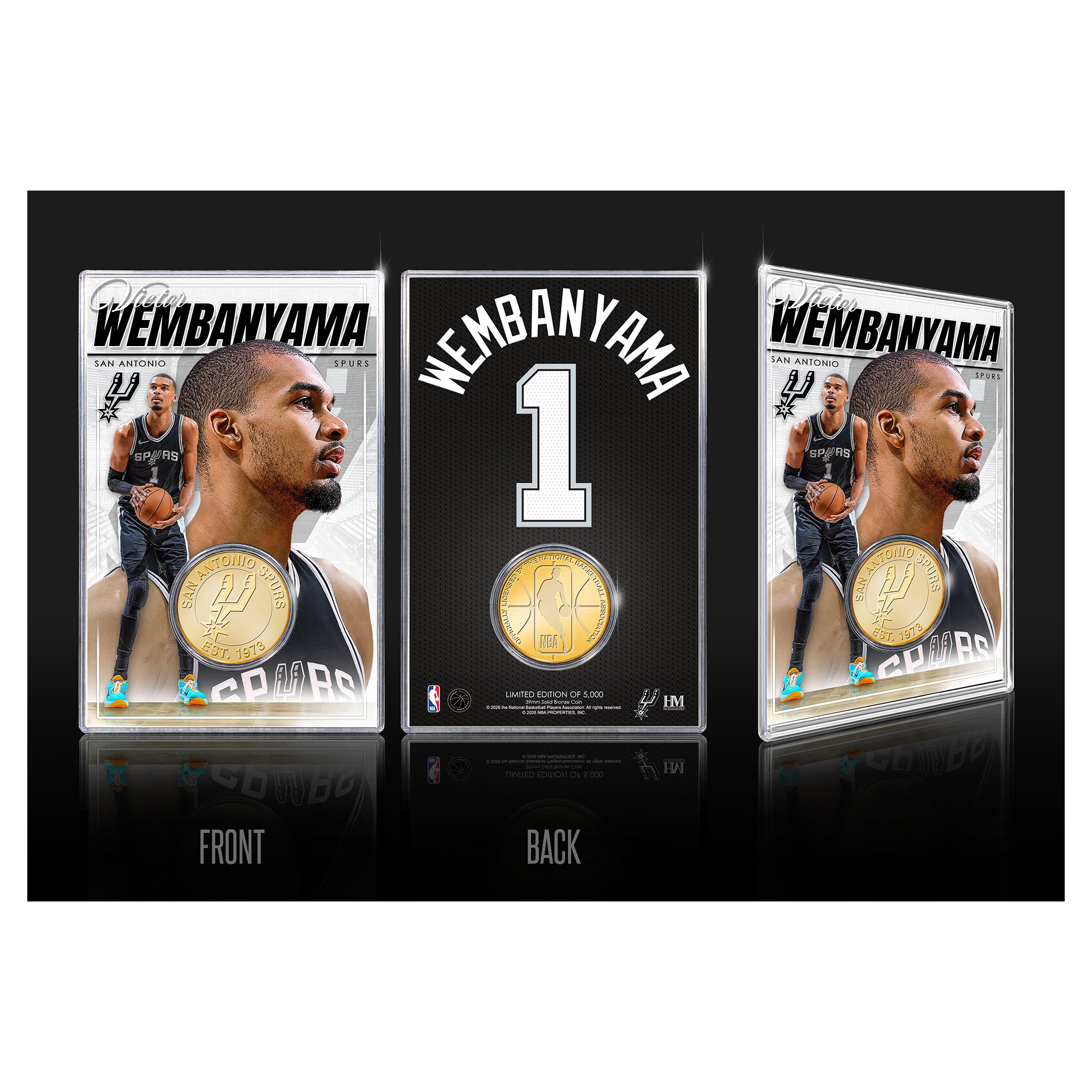 Highland Mint Victor Wembanyama San Antonio Spurs Limited Edition Bronze Coin Card with Acrylic Holder