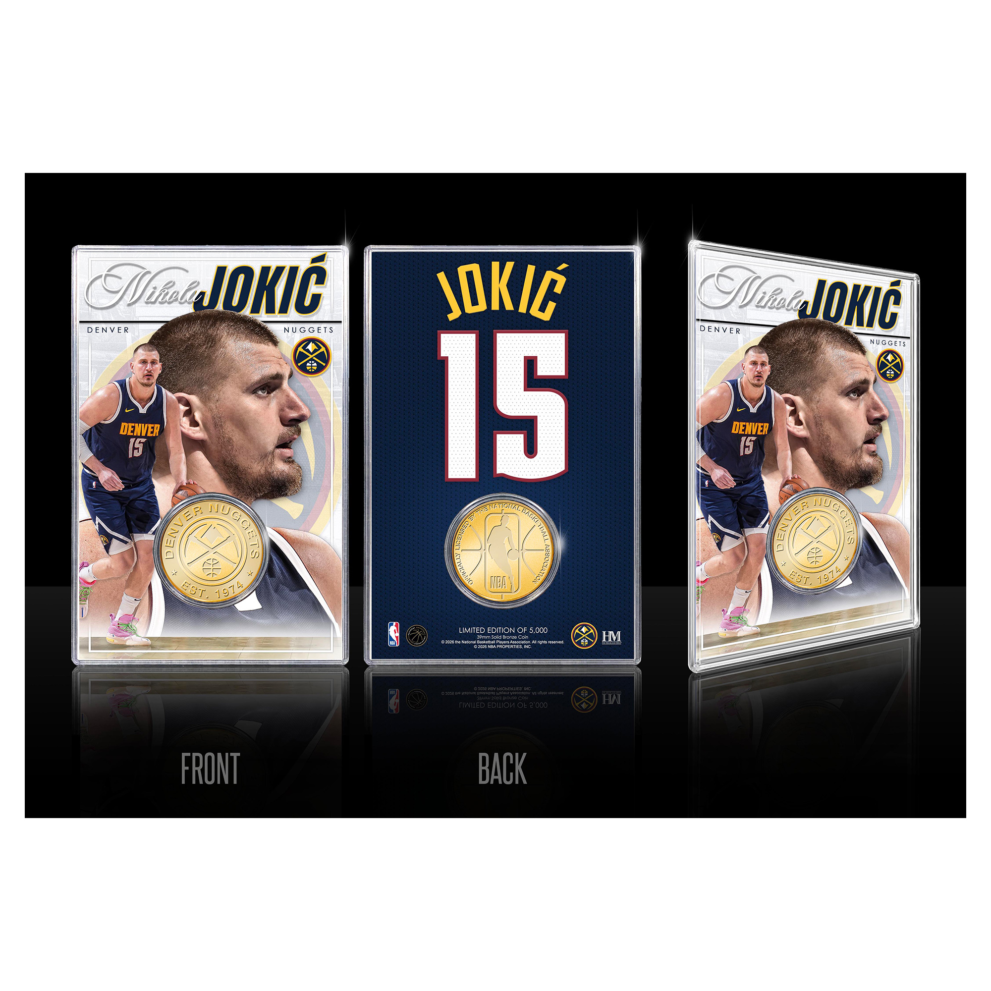 Highland Mint Nikola Jokić Denver Nuggets Limited Edition Bronze Coin Card with Acrylic Holder