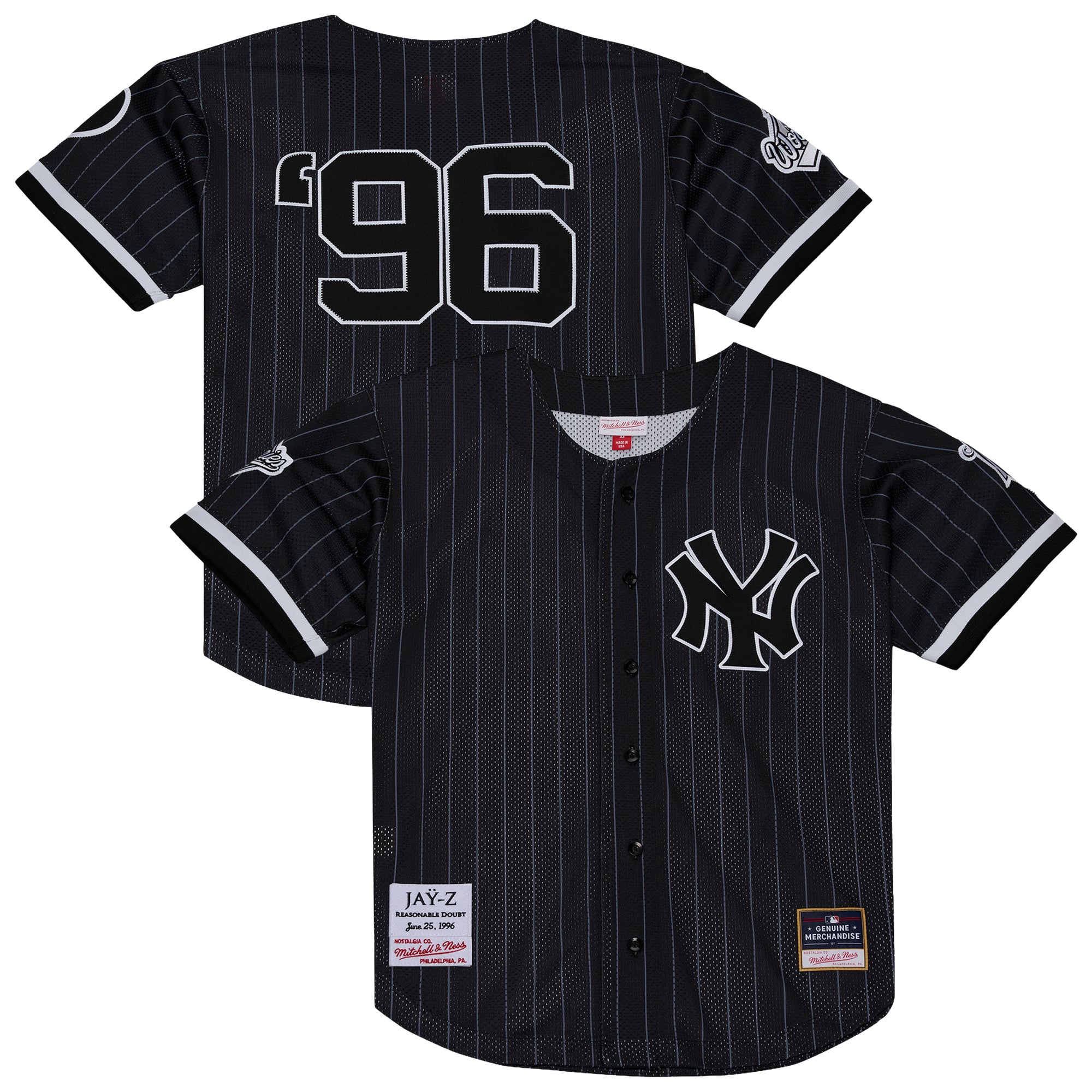 Maglia a rete Jay Z dei New York Yankees, modello Reasonable Doubt.