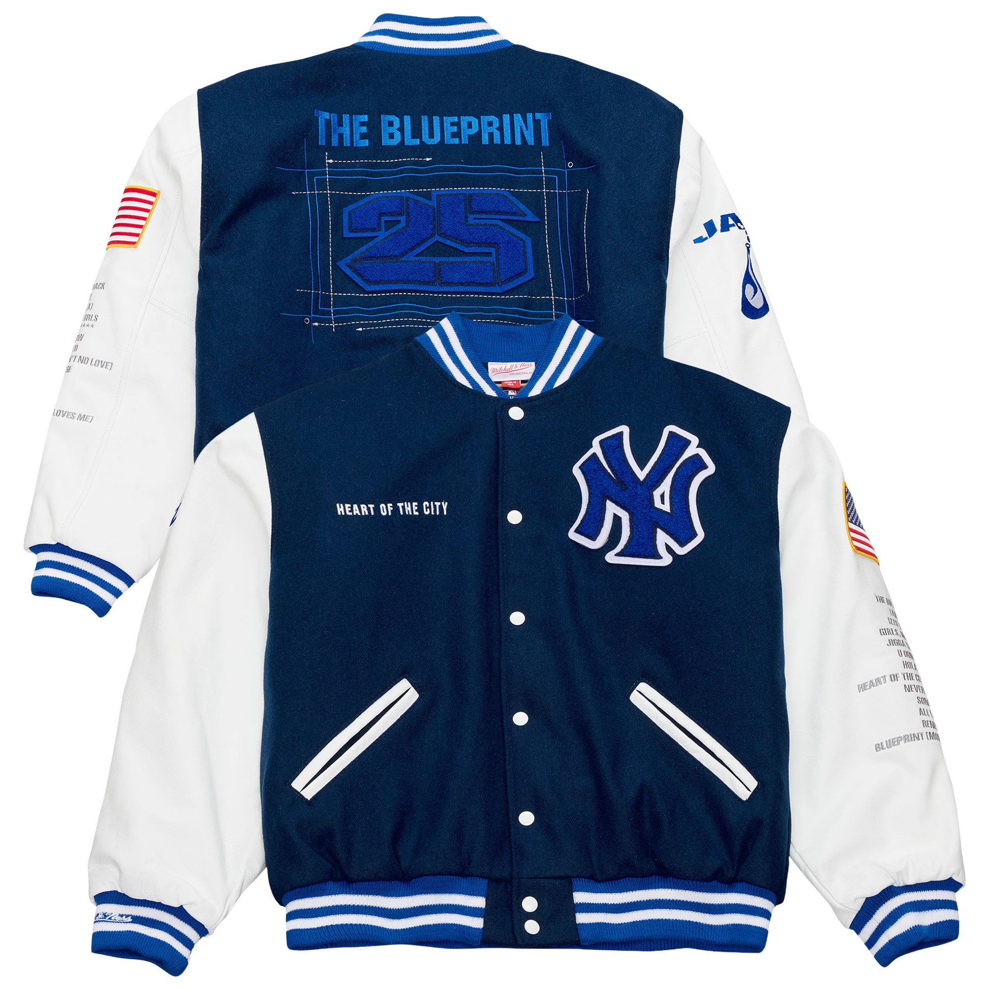 Giacca stile college Jay Z Blueprint dei New York Yankees