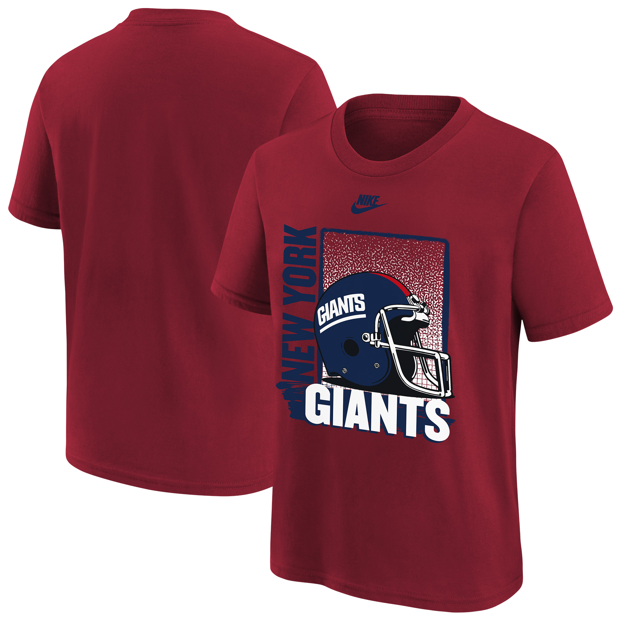 Nike Big Boys' and Girls' Red New York Giants Helmet T-Shirt - Red
