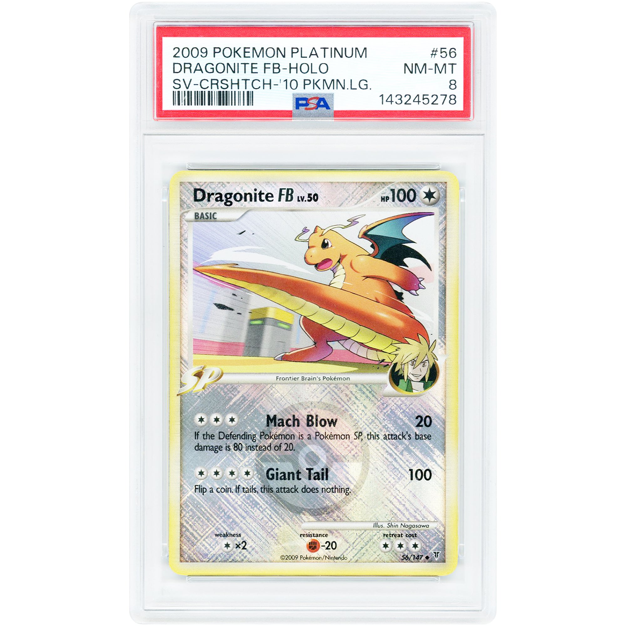 Dragonite FB 2009 Pokemon League & Championship Cards Promo - League Promo #56 PSA Authenticated 8 Card