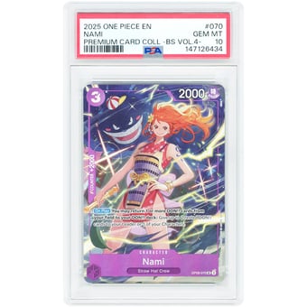 Nami 2025 One Piece Promo Premium Card Collection Best Selection Vol 4 #OP09-070 PSA Authenticated 10 Card