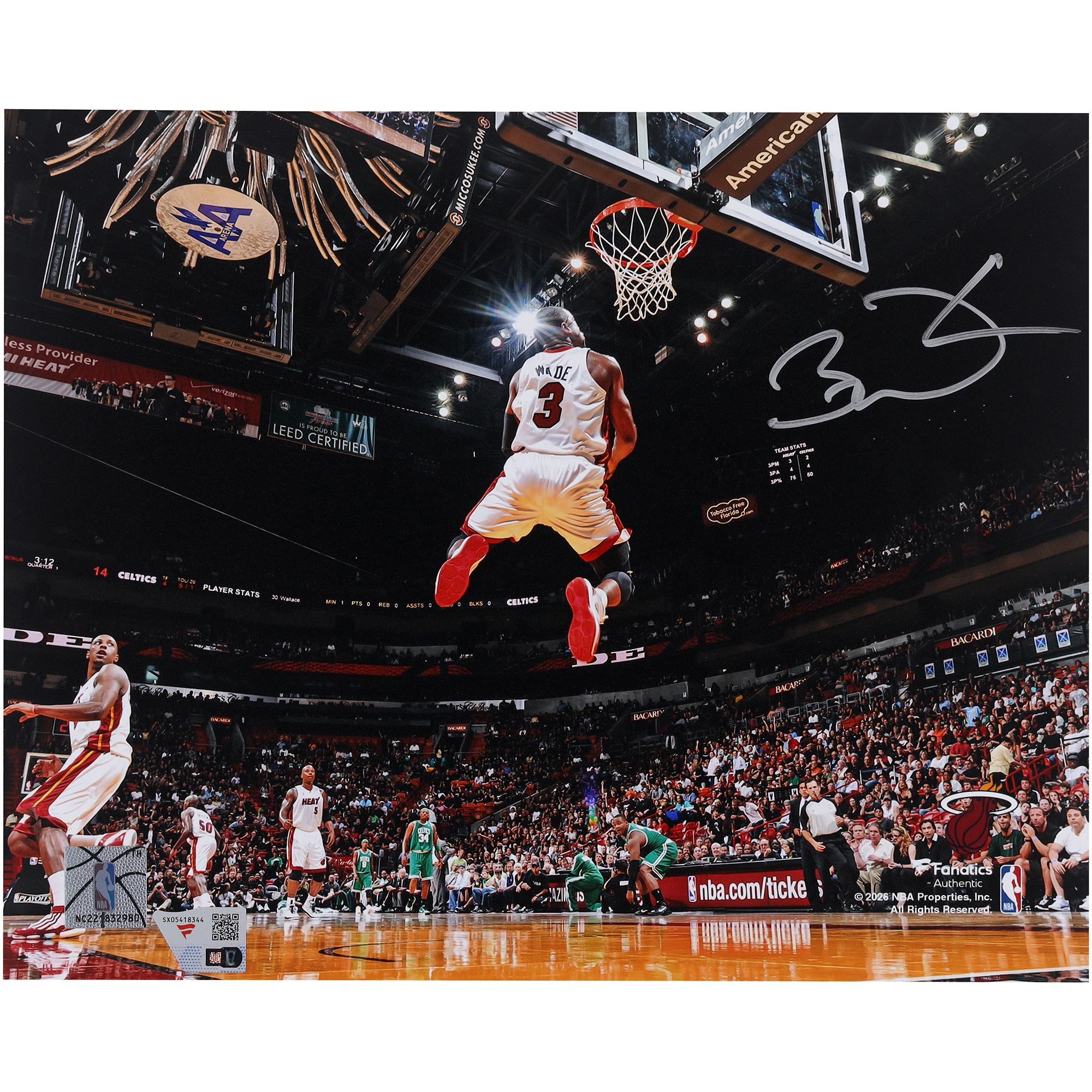 Dwyane Wade Miami Heat Autographed 8" x 10" Reverse Dunk Photograph