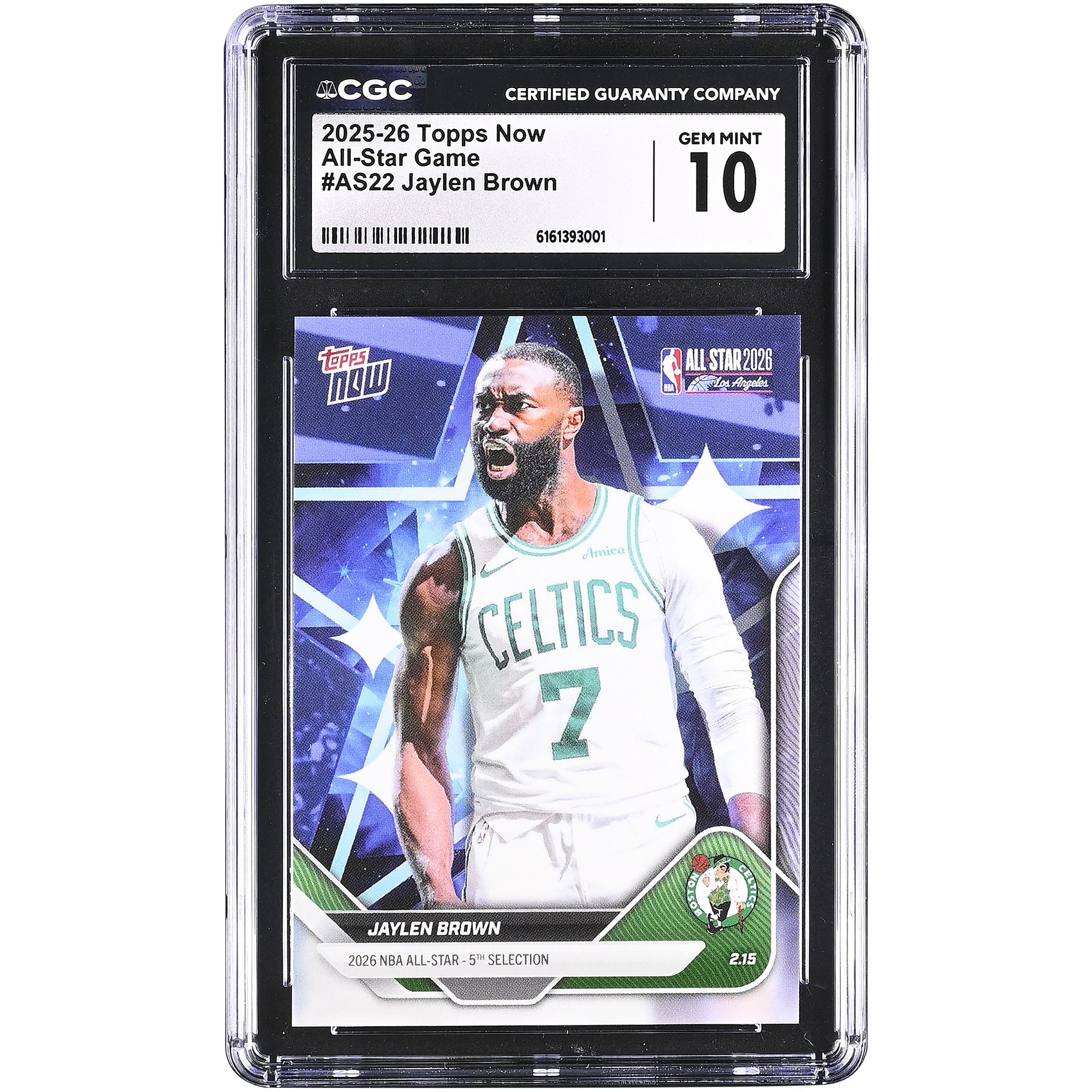Jaylen Brown Boston Celtics 2025-26 Topps Now All-Star Game #AS22 CGC Authenticated 10 Card. rookie card picture