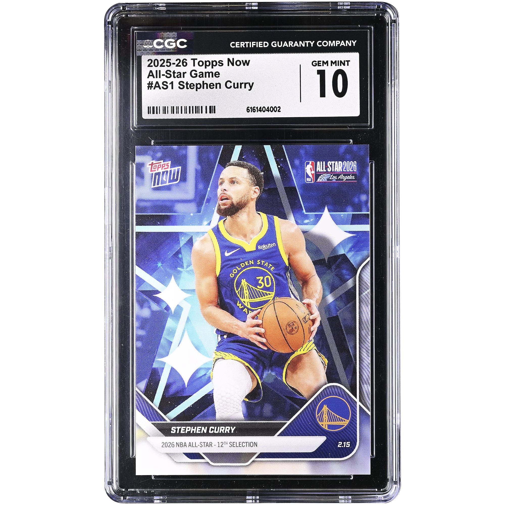 Stephen Curry Golden State Warriors 2025-26 Topps Now All-Star Game #AS1 CGC Authenticated 10 Card
