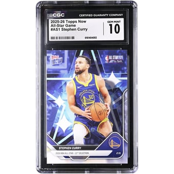 Stephen Curry Golden State Warriors 2025-26 Topps Now All-Star Game #AS1 CGC Authenticated 10 Card