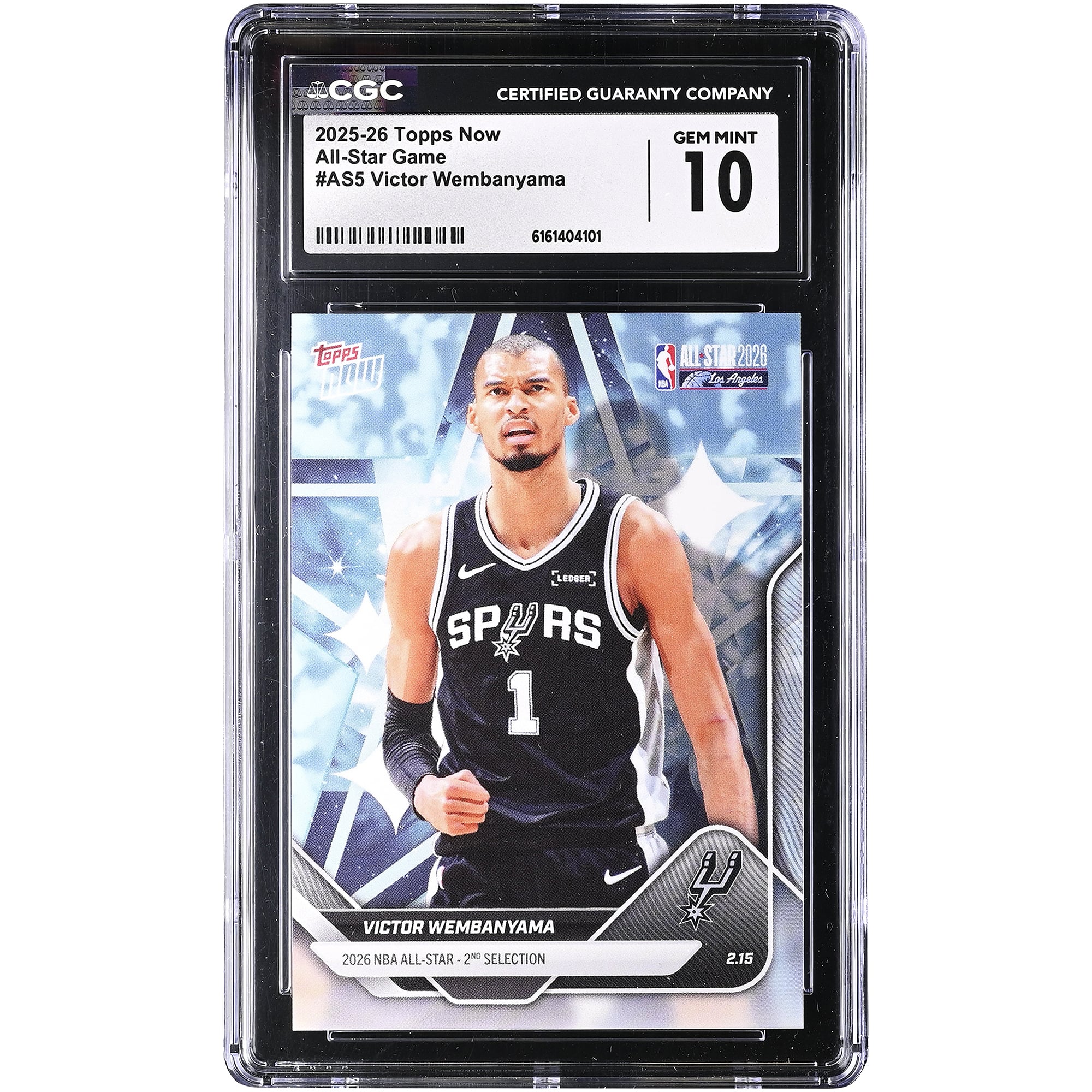 Victor Wembanyama San Antonio Spurs 2025-26 Topps Now All-Star Game #AS5 CGC Authenticated 10 Card. rookie card picture