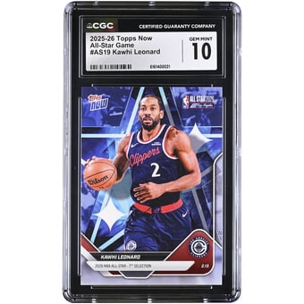 Kawhi Leonard LA Clippers 2025-26 Topps Now All-Star Game #AS19 CGC Authenticated 10 Card
