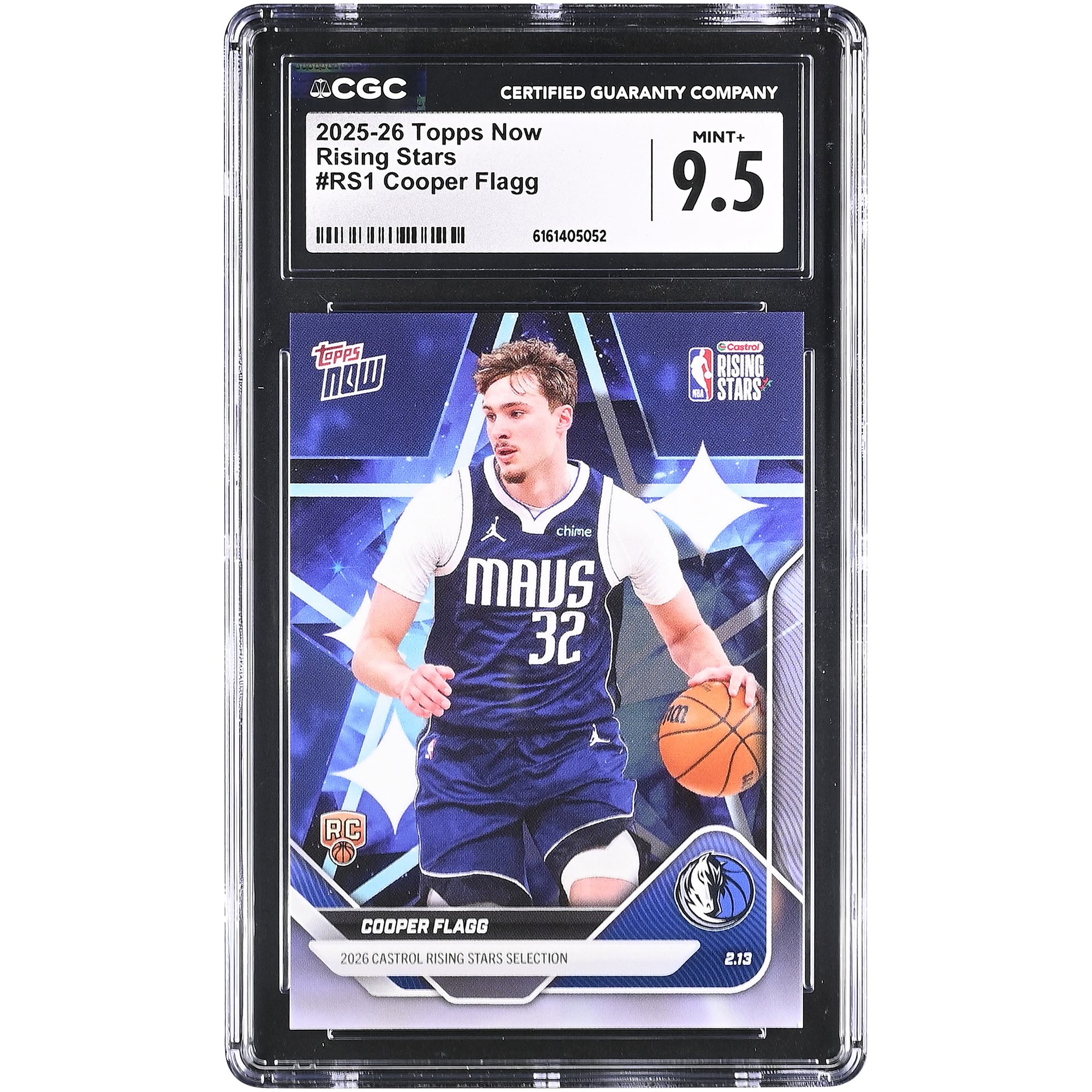 Cooper Flagg Dallas Mavericks 2025-26 Topps Now Rising Stars #RS1 CGC Authenticated 9.5 Rookie Card Cooper Flagg Dallas Mavericks 2025-26 Topps Now Rising Stars #RS1 CGC Authenticated 9.5 Rookie Card
