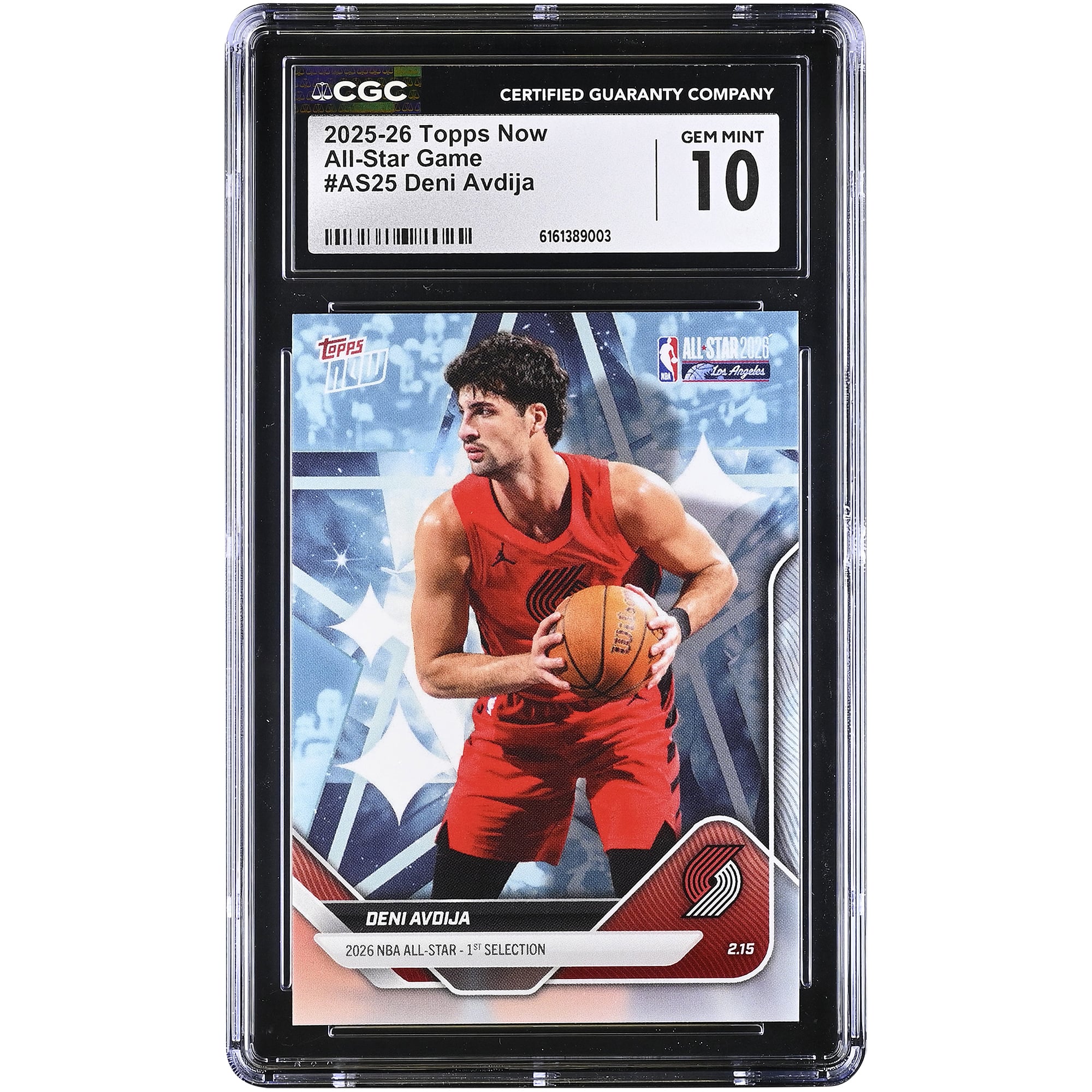 Deni Avdija Portland Trail Blazers 2025-26 Topps Now All-Star Game #AS25 CGC Authenticated 10 Card. rookie card picture