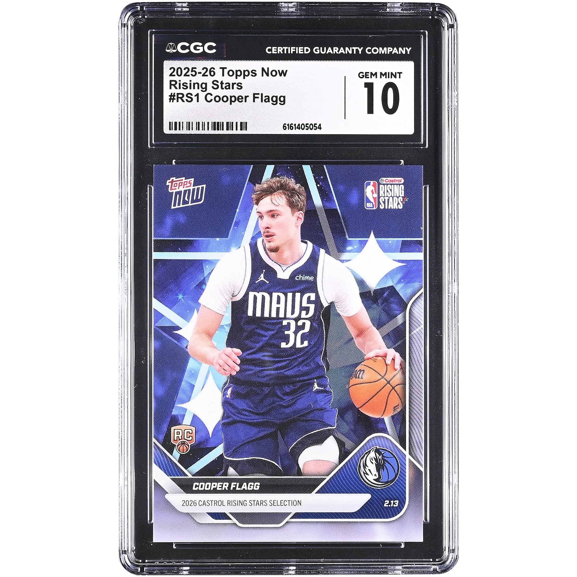 Cooper Flagg Dallas Mavericks 2025-26 Topps Now Rising Stars #RS1 CGC Authenticated 10 Rookie Card Cooper Flagg Dallas Mavericks 2025-26 Topps Now Rising Stars #RS1 CGC Authenticated 10 Rookie Card