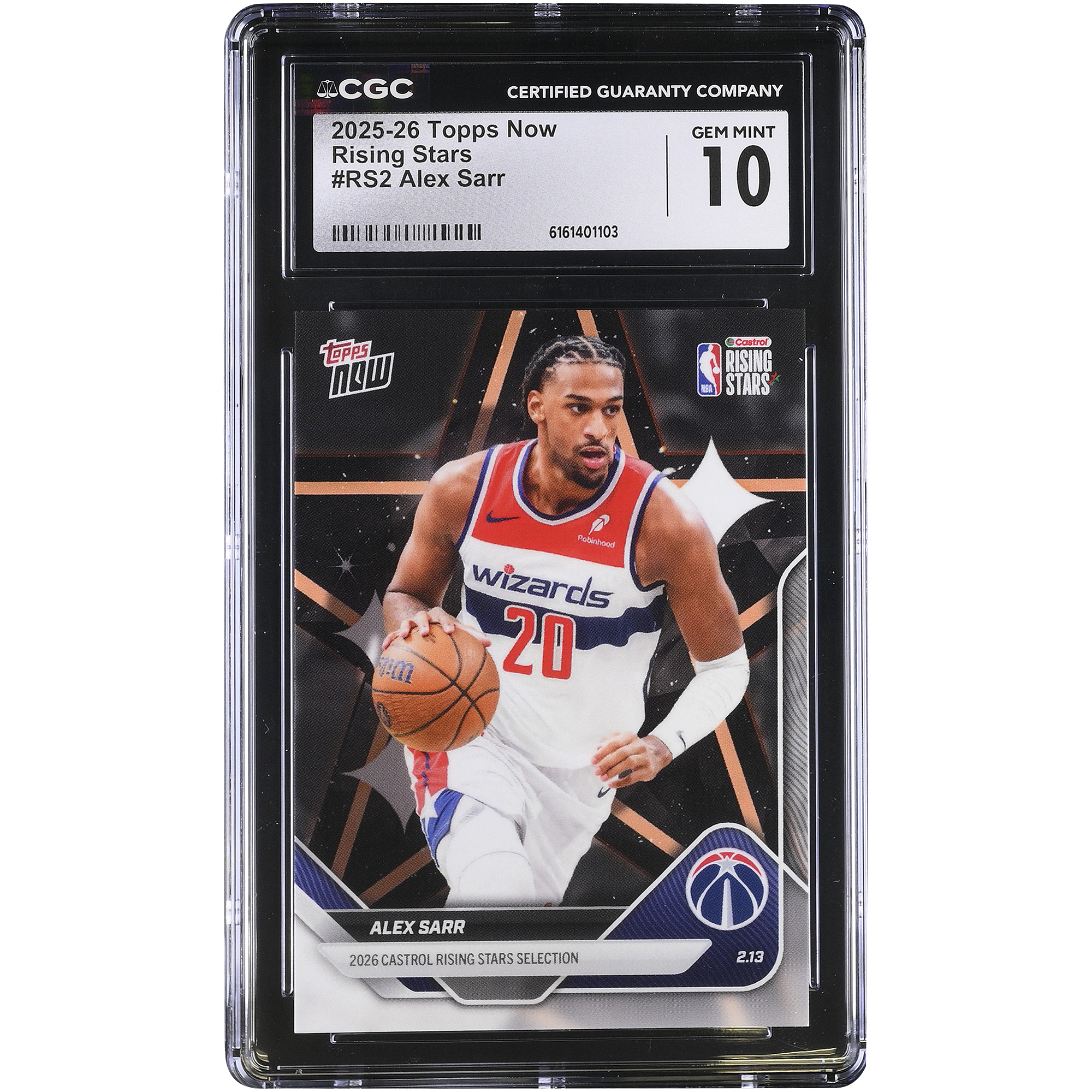 Alex Sarr Washington Wizards 2025-26 Topps Now Rising Stars #RS2 CGC Authenticated 10 Card