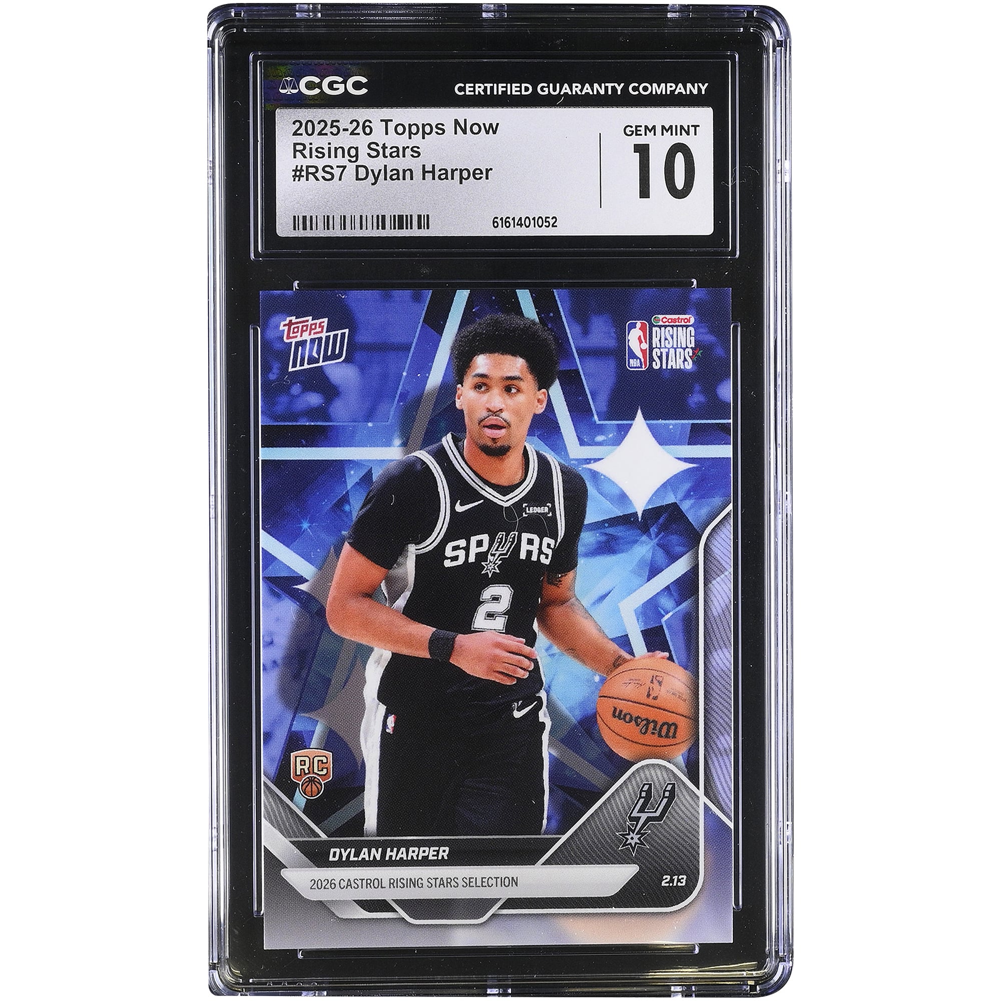 Dylan Harper San Antonio Spurs 2025-26 Topps Now Rising Stars #RS7 CGC Authenticated 10 Rookie Card