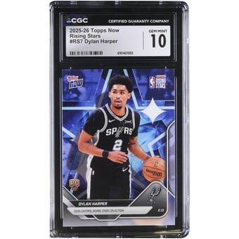 Dylan Harper San Antonio Spurs 2025-26 Topps Now Rising Stars #RS7 CGC Authenticated 10 Rookie Card