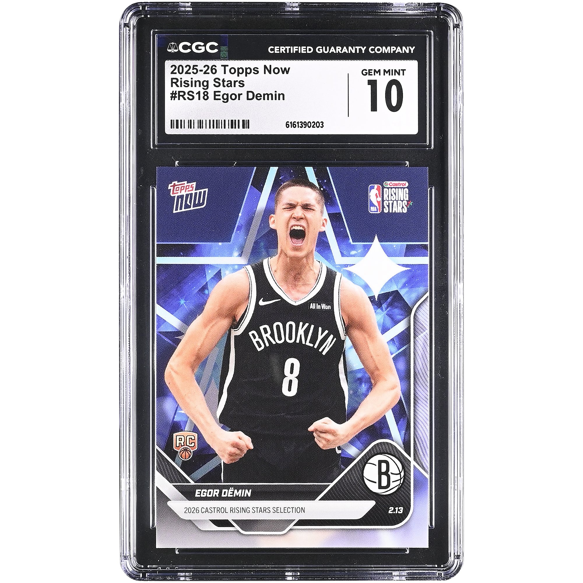 Egor Demin Brooklyn Nets 2025-26 Topps Now Rising Stars #RS18 CGC Authenticated 10 Rookie Card
