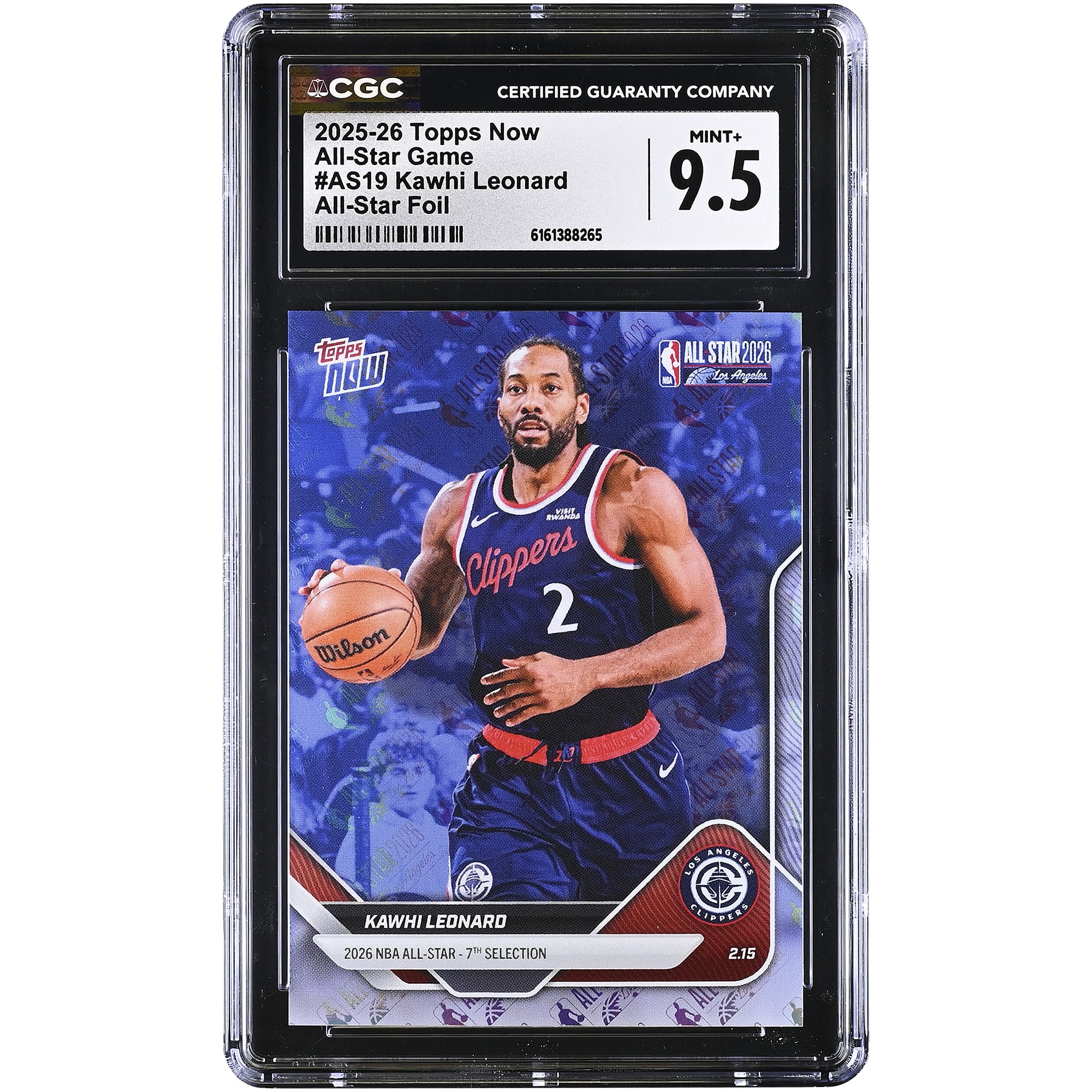 Kawhi Leonard LA Clippers 2025-26 Topps Now All-Star Foil #AS19 CGC Authenticated 9.5 Card. rookie card picture