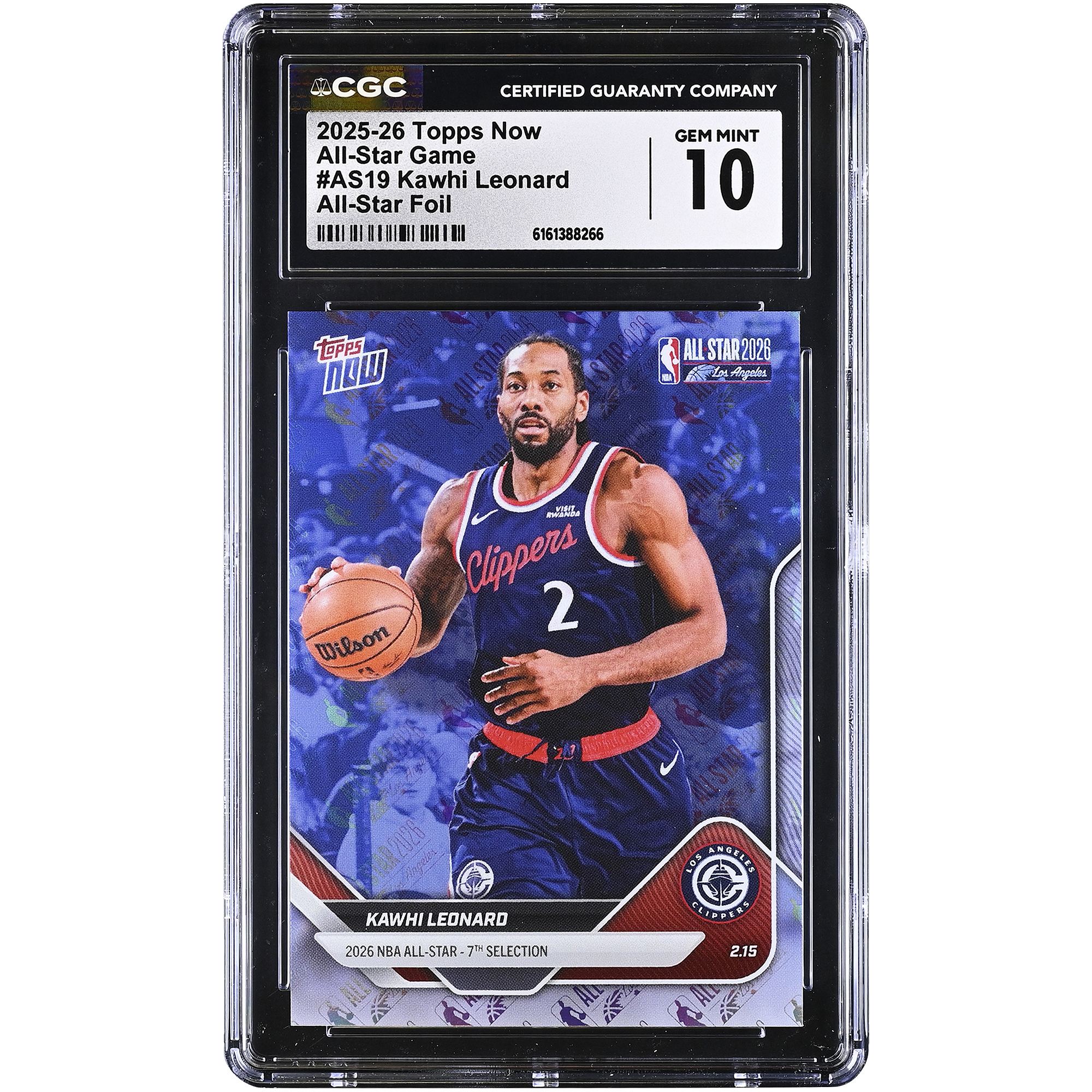 Kawhi Leonard LA Clippers 2025-26 Topps Now All-Star Foil #AS19 CGC Authenticated 10 Card