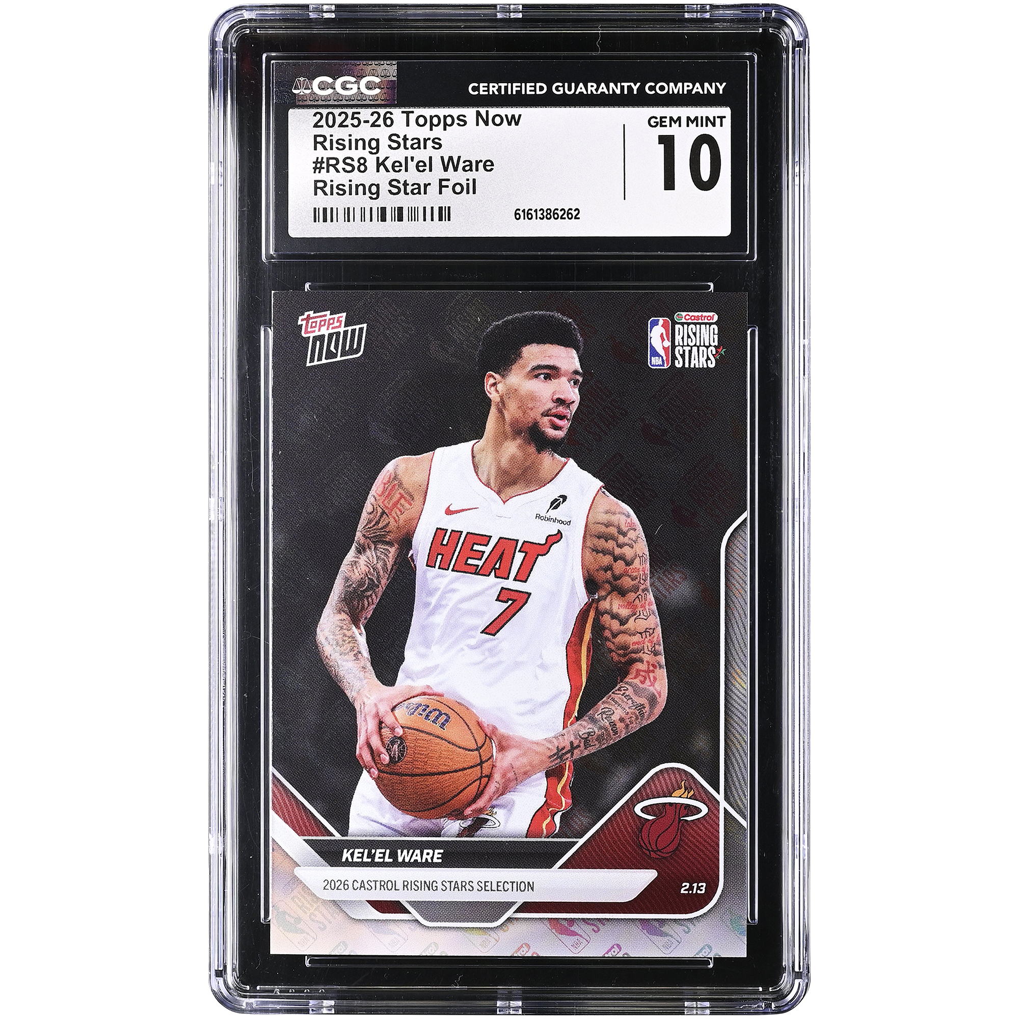 Kel'el Ware Miami Heat 2025-26 Topps Now Rising Stars Foil #RS8 CGC Authenticated 10 Card