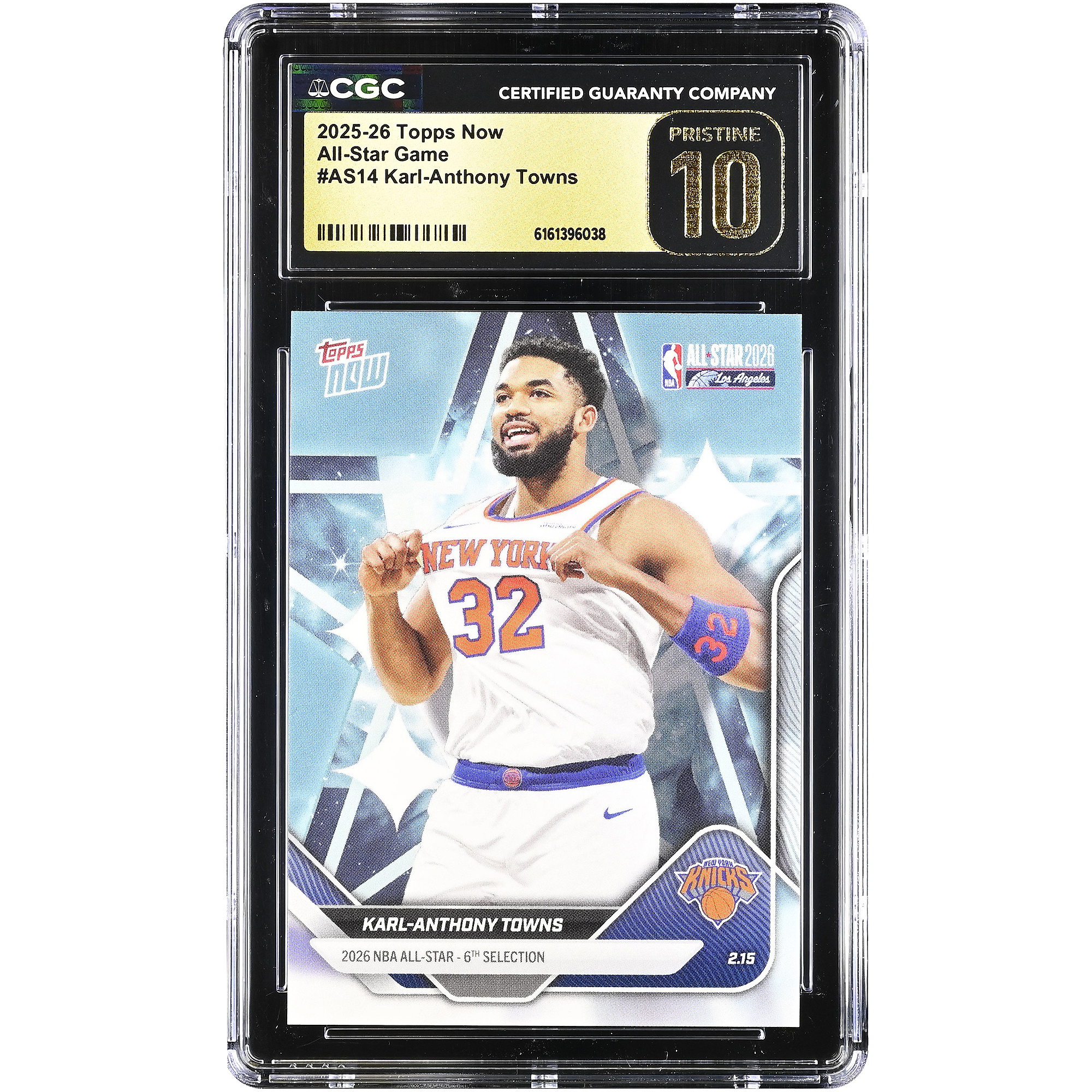Karl-Anthony Towns New York Knicks 2025-26 Topps Now All-Star Game #AS14 CGC Authenticated PRISTINE 10 Card