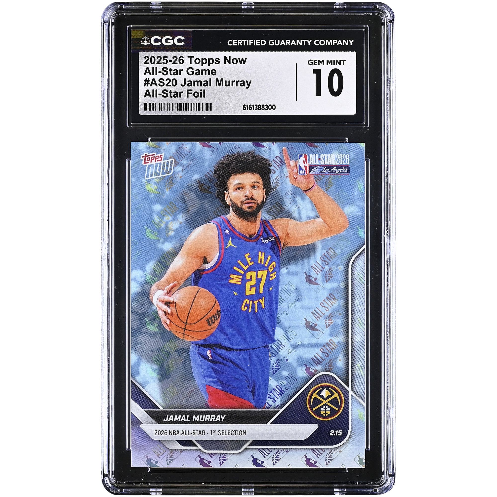 Jamal Murray Denver Nuggets 2025-26 Topps Now All-Star Foil #AS20 CGC Authenticated 10 Card. rookie card picture