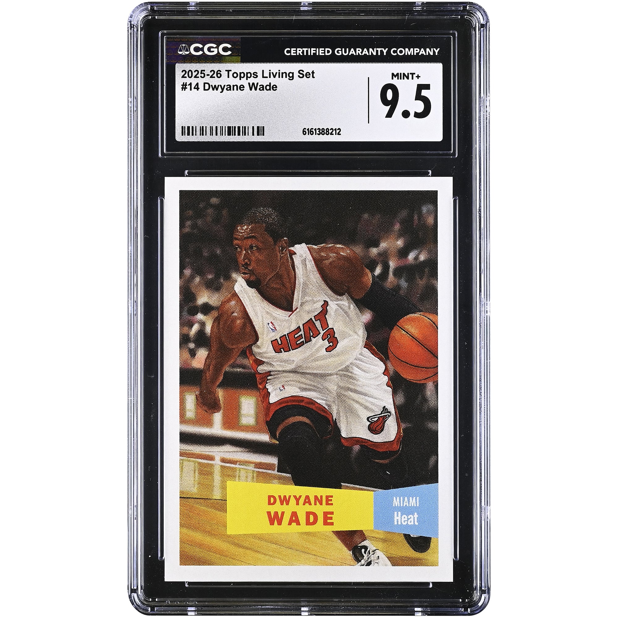 Dwyane Wade Miami Heat 2025-26 Topps Living Set #14 CGC Authenticated 9.5 Card. rookie card picture