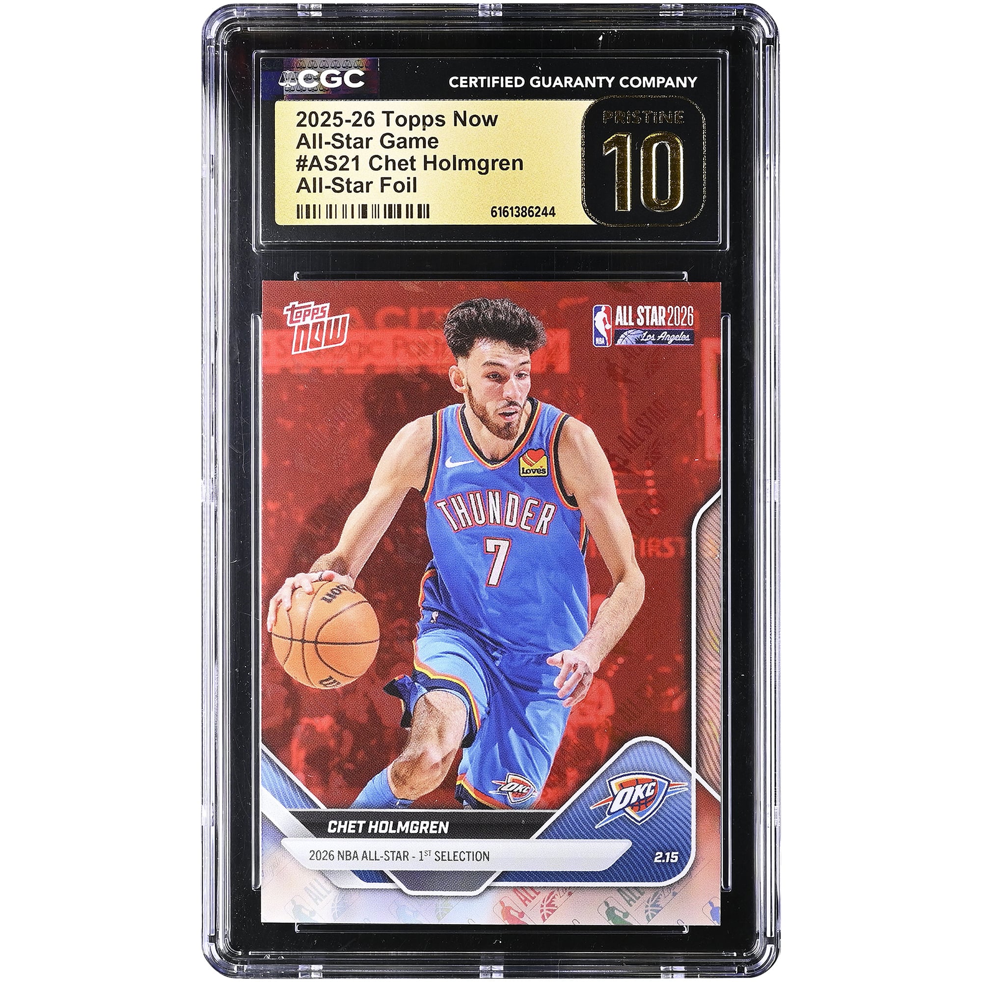 Chet Holmgren Oklahoma City Thunder 2025-26 Topps Now All-Star Foil #AS21 CGC Authenticated PRISTINE 10 Card. rookie card picture