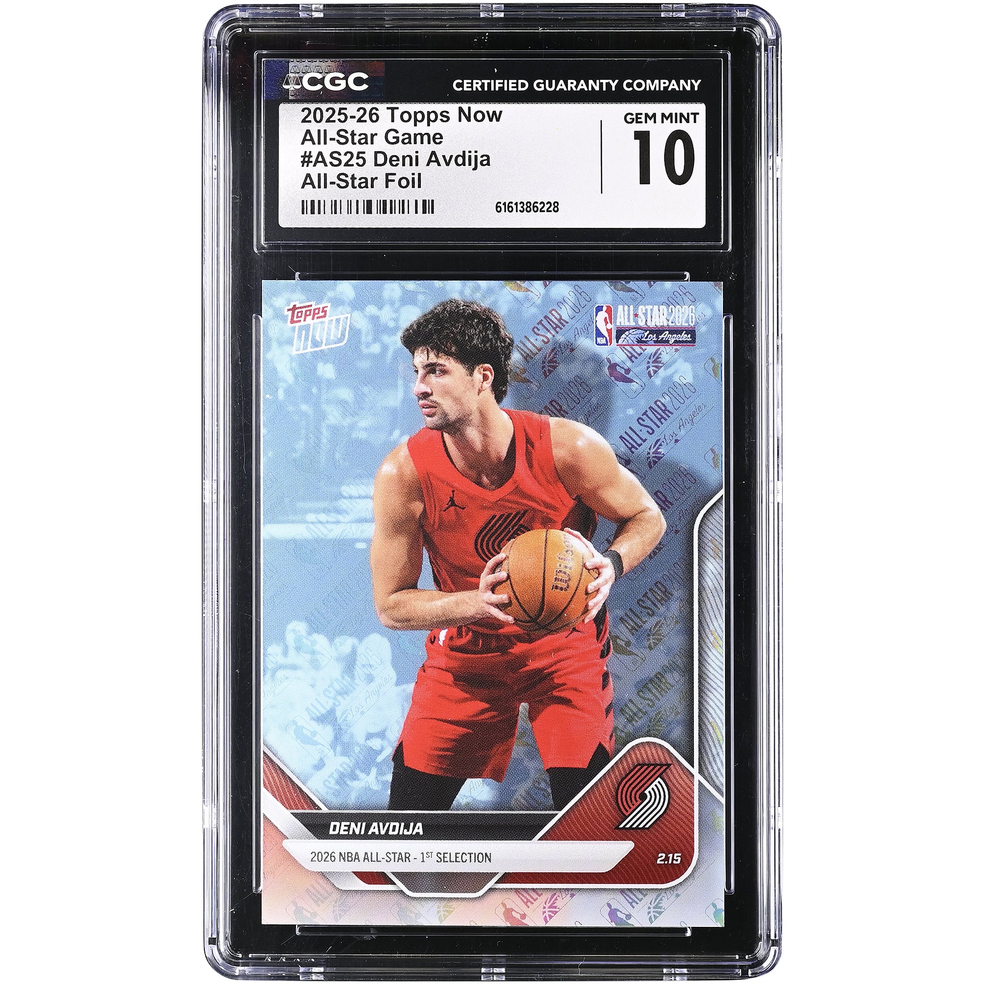 Deni Avdija Portland Trail Blazers 2025-26 Topps Now All-Star Foil #AS25 CGC Authenticated 10 Card. rookie card picture