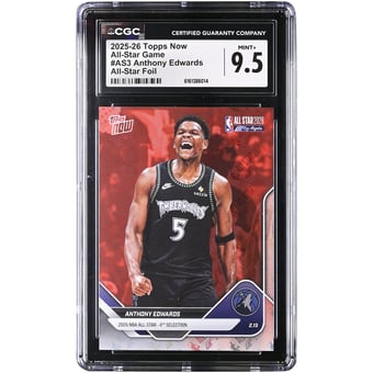 Anthony Edwards Minnesota Timberwolves 2025-26 Topps Now All-Star Foil #AS3 CGC Authenticated 9.5 Card