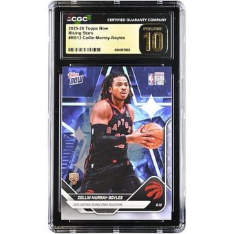Collin Murray-Boyles Toronto Raptors 2025-26 Topps Now Rising Stars #RS13 CGC Authenticated PRISTINE 10 Rookie Card